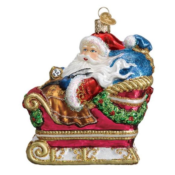 Santa In Sleigh Christmas Ornament with Keepsake Box | Old World Christmas | NWT - Picture 4 of 8